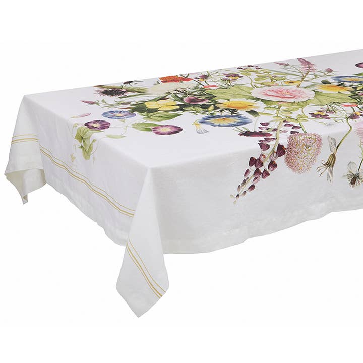 Koustrupco - Wholesale Tablecloth - A Flower Garden linen Tablecloth extra lenght