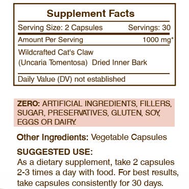 Secrets Of The Tribe - Wholesale Oral Supplement/Vitamin - Cat's Claw Capsules
