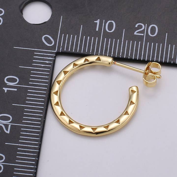 Aim Eternal - Wholesale Hoop Earrings - 20mm Gold Hoop Earrings, Gold Vermeil Hoop Earrings, Stateme
