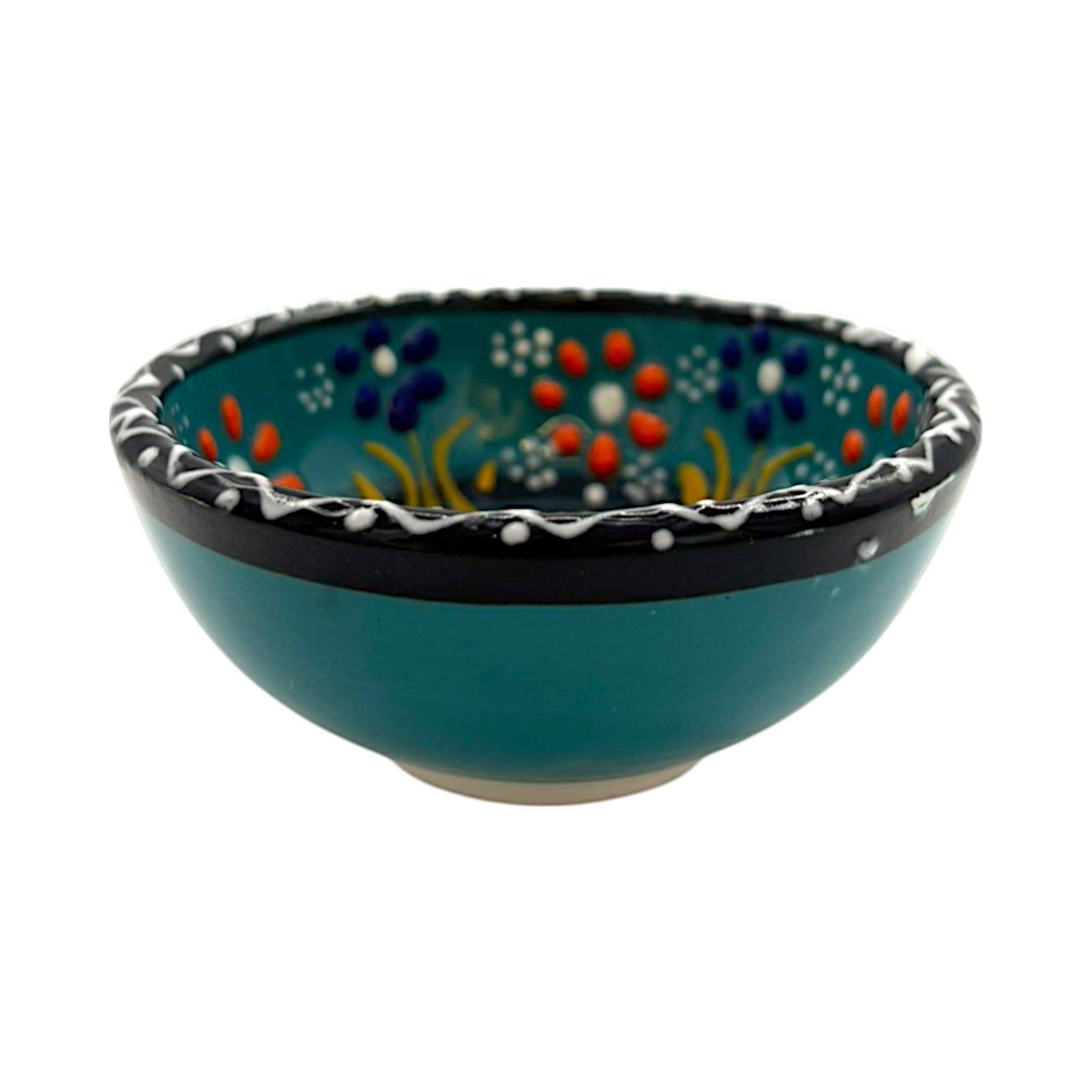 cotonIQ - Wholesale Bowl - Ceramic Bowl - Flower - Turquoise - 8cm