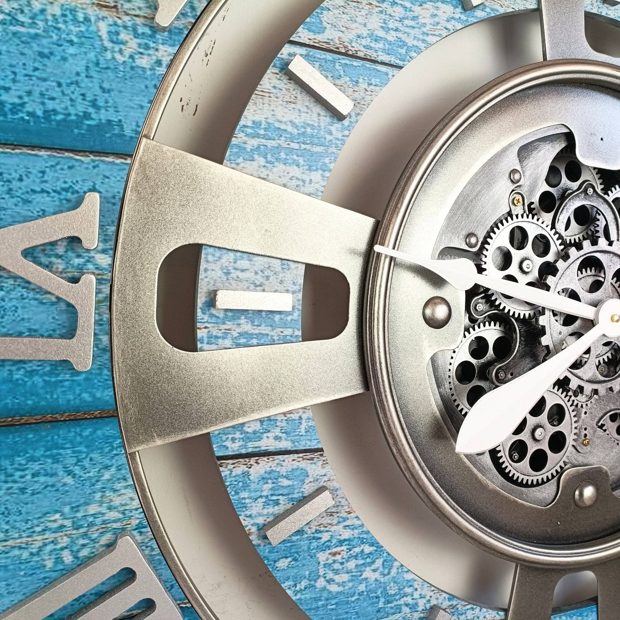 The Gears Clock - Wholesale Wall Clock - ENGLAND LINE WALL CLOCK ROUND 36 INCH OCEAN BLUE6