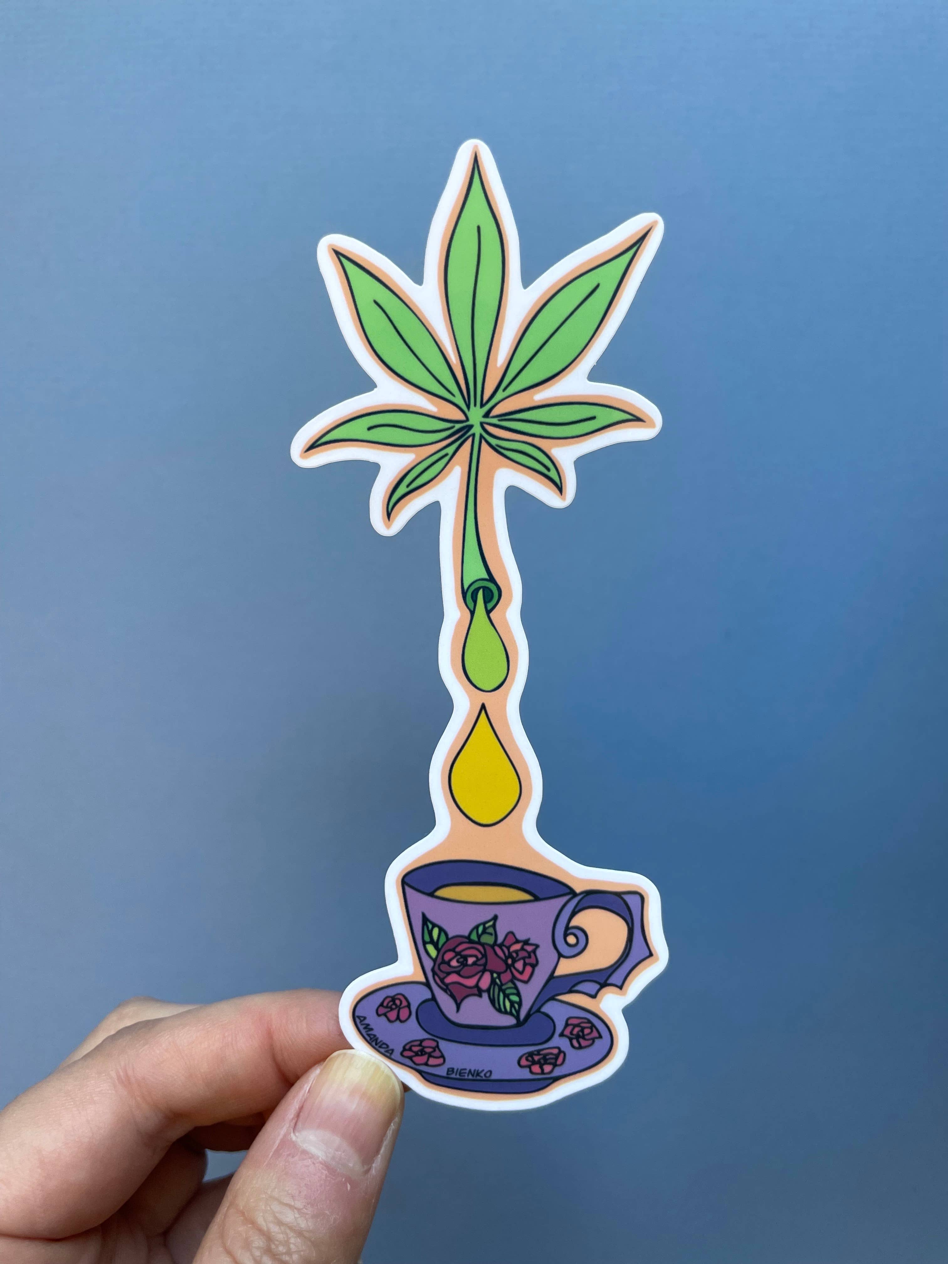 A.J.B- art goodies - Vente Autocollant - Autocollant/aimant pour tisane de marijuana1