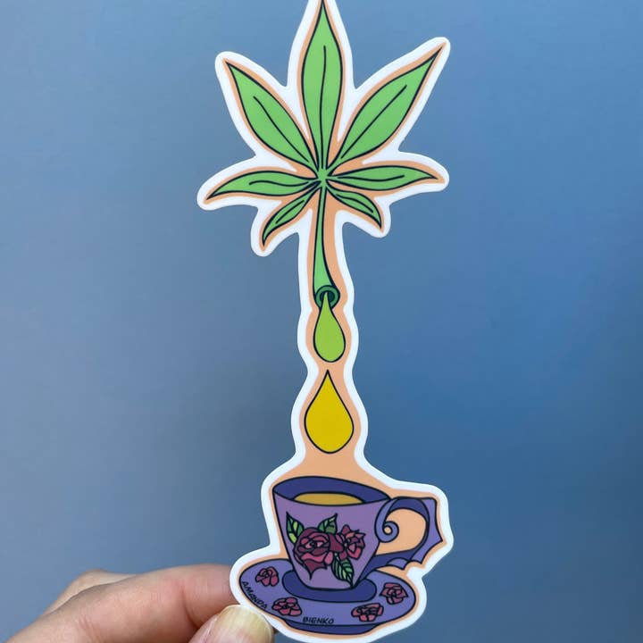 A.J.B- art goodies - Vente Autocollant - Autocollant/aimant pour tisane de marijuana1