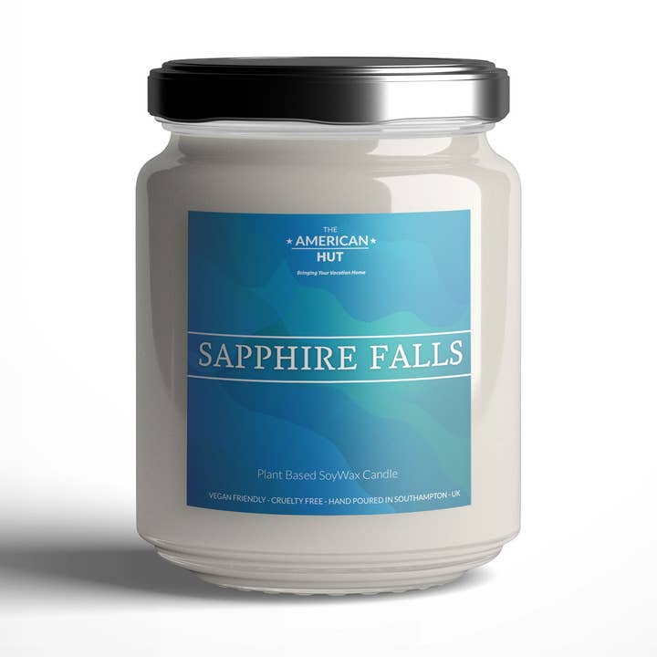Sapphire Falls - Jam Jar Glass Candle for wholesale by The American Hut