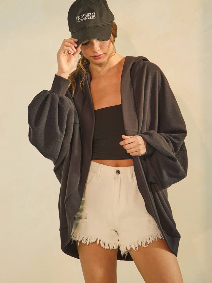 Fanci's Hooded Cardigan for wholesale by Rhea & Thea