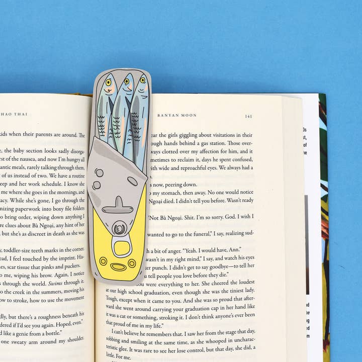 Humdrum Paper - Wholesale Bookmark - Tinned Fish Bookmark (it's die cut!)1