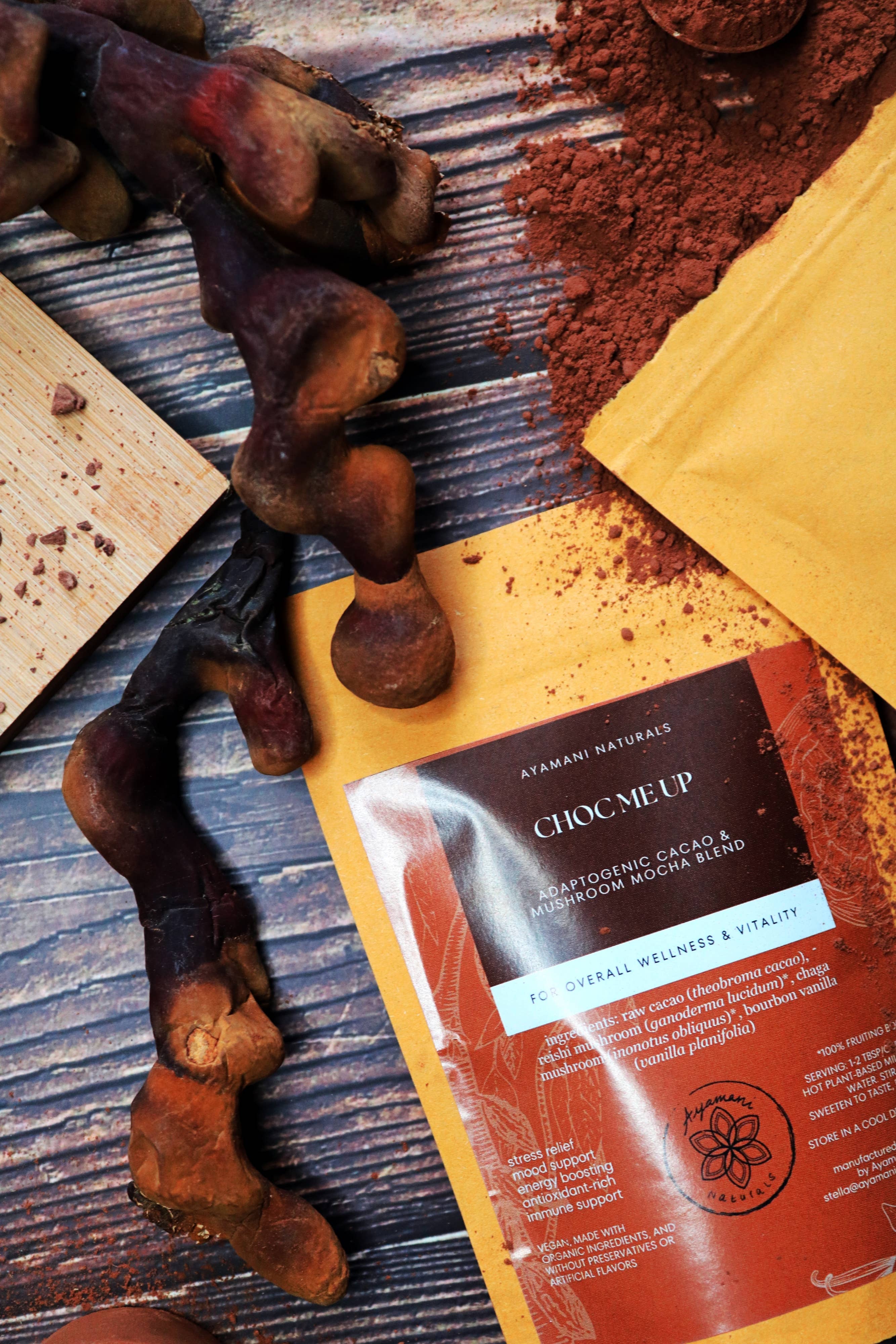 Ayamani Naturals - Vendita all'ingrosso Mix per cioccolata calda - Choc Me Up | Mocha al fungo con reishi, chaga, vaniglia e cacao4