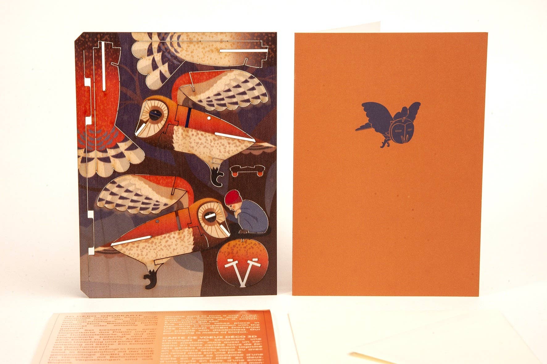 Formes Berlin GbR - Vente Cartes de Noël - Carte de vœux déco 3D chouette1