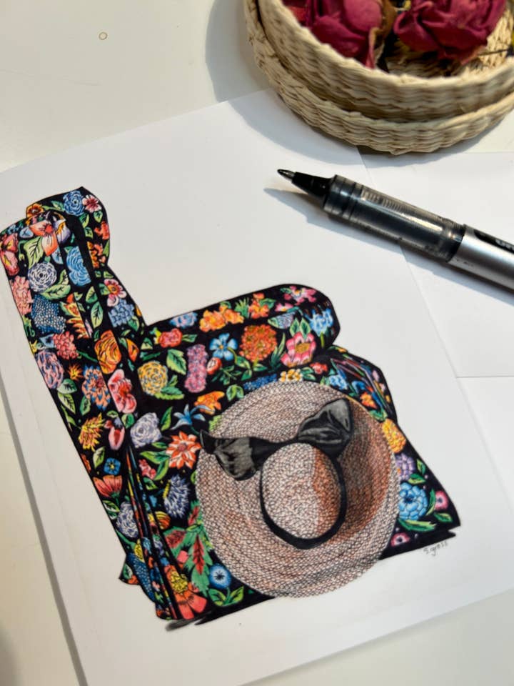 Carte de correspondance vierge pour la maison de design d'intérieur "Jolie en Chintz" pour la vente par Sue Gross Design Studio