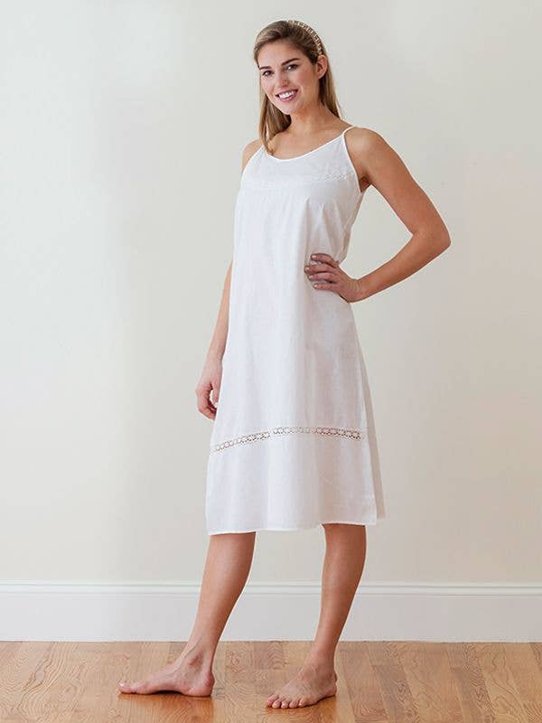 Kerry White Cotton Nightgown - French Lace for wholesale by Jacaranda Living