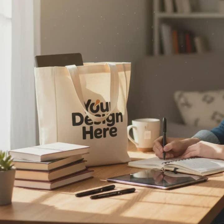 Custom Logo Cotton Tote Bag • 4-Inch Gusset Package for wholesale by Swag Print