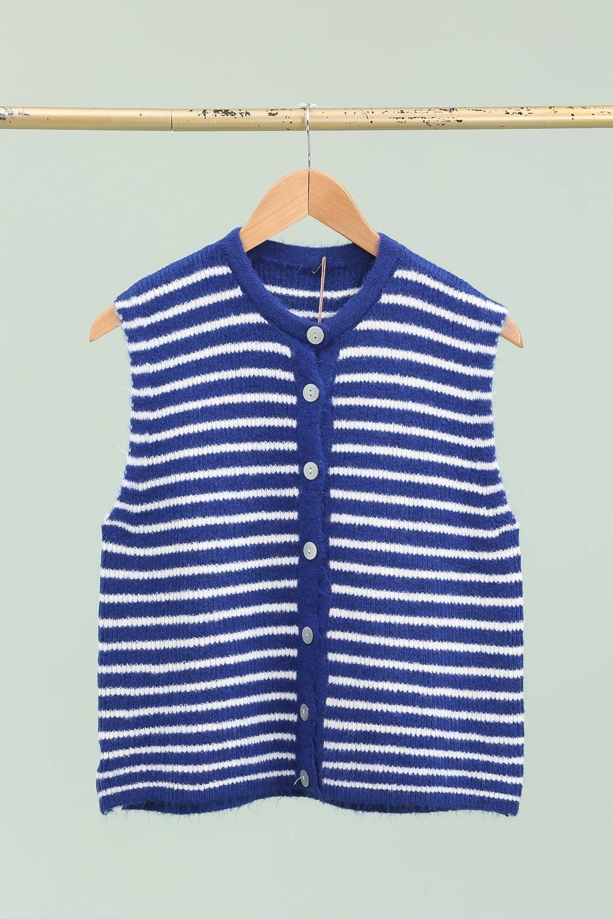 LÉA & LUC – Großhandel Oberbekleidungsweste – Damen – Gestreifte ärmellose Weste REF. 213125