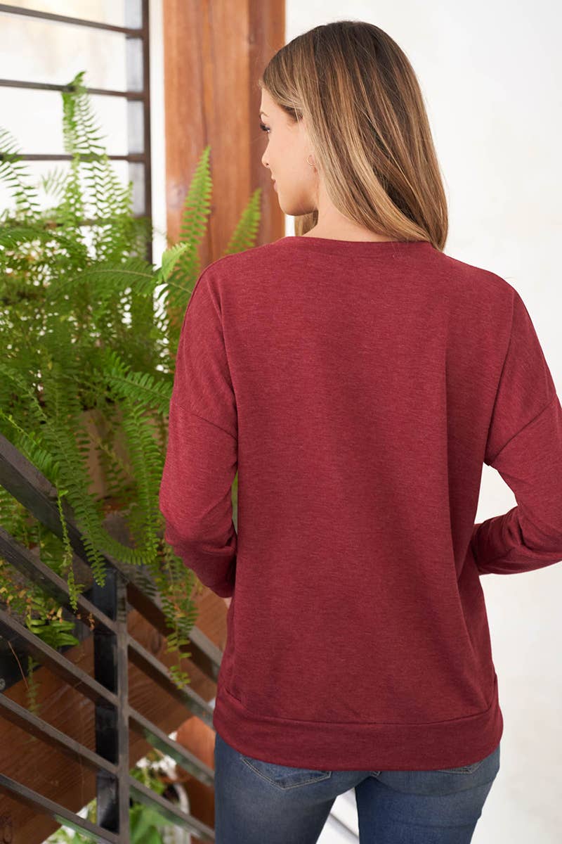 You & Me – wholesale Sweatshirt - Dam – PPT2063-LÅNGÄRMAD FRANSK FROTTÉ TOPP MED KÄNGURUFICKA2