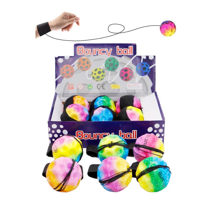 Cap Zone - Wholesale Sports Ball - Kids - Rainbow Meteorite Bouncy Return Gravity Ball