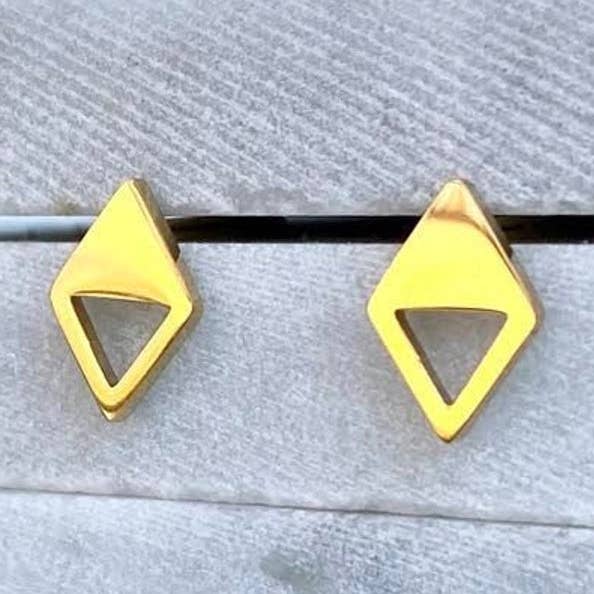 hollow diamond studs for wholesale by minor metal jewelry