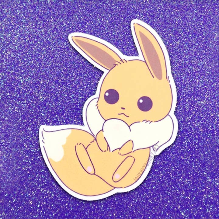 Fluffy Fox Waterproof Uv-proof Vinyl Sticker for wholesale by Journeybunny