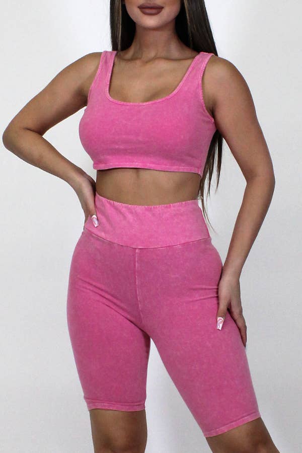 Junie – Großhandel Loungewear-Set – Damen – Mineralgewaschenes Tanktop und Biker Short Set54