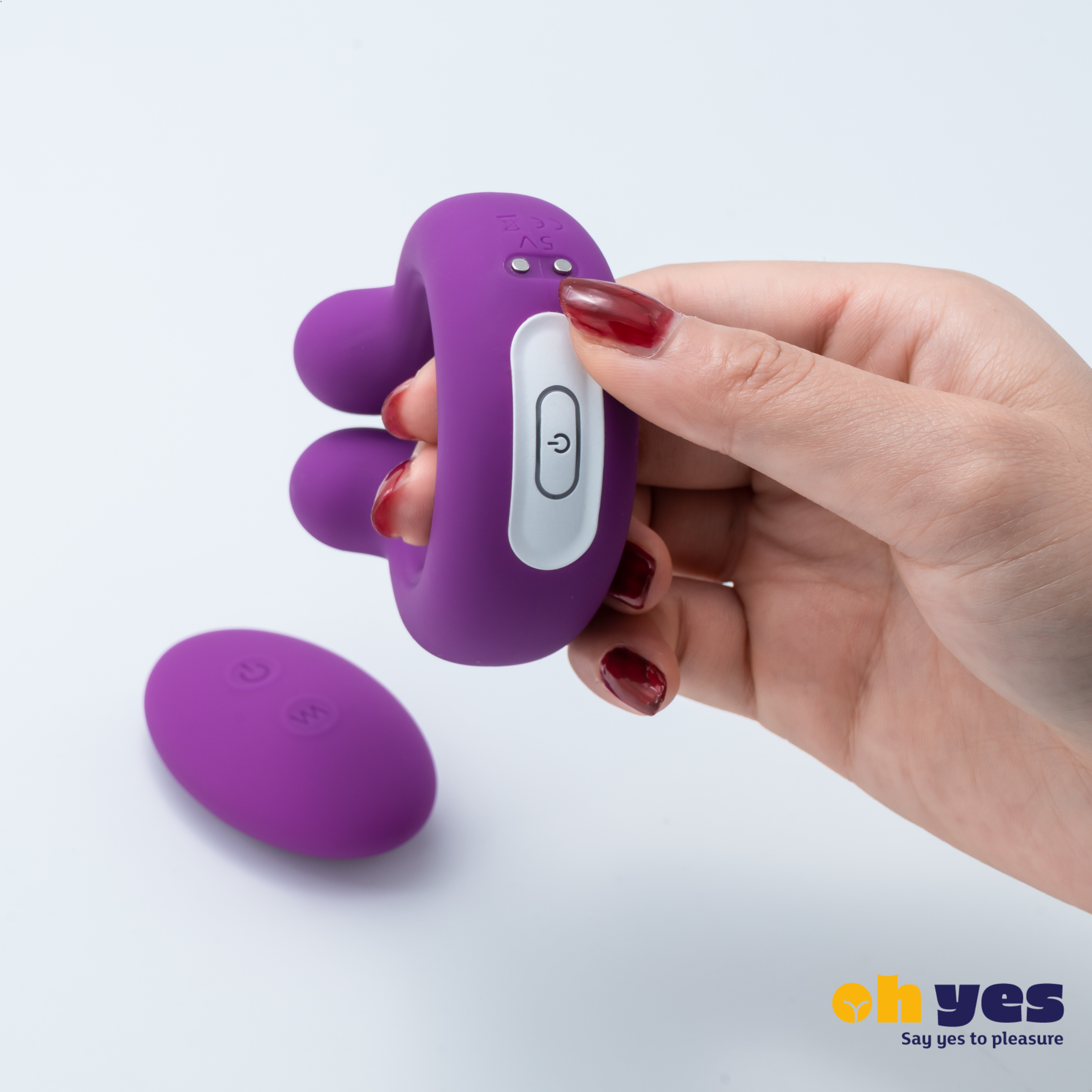 ohyes - Vendita all'ingrosso Sex toy - Vibrating Cockring - Anello di coppia con telecomando - Viola8