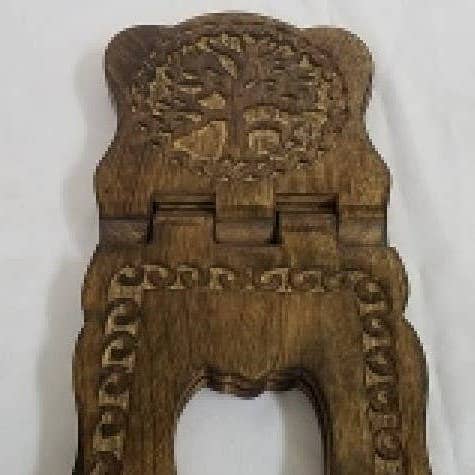 Tree Of Life Book Holder Carved Wood 15" for wholesale by GREENROOTS USA LLC