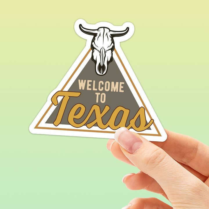 Welcome to Texas Cattle Skull Sticker for wholesale by Sentinel Supply