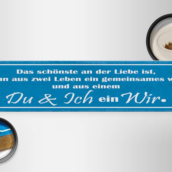 Femer - Wholesale Sign - Wooden sign saying 46x10 cm Liebe zwei Leben Du Ich ein Wir deco sign1