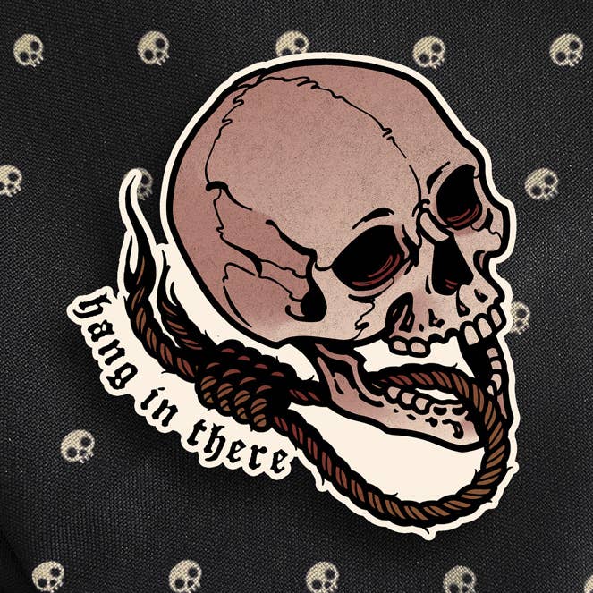 Hang In There Vinyl Sticker for wholesale by Black Serotonin