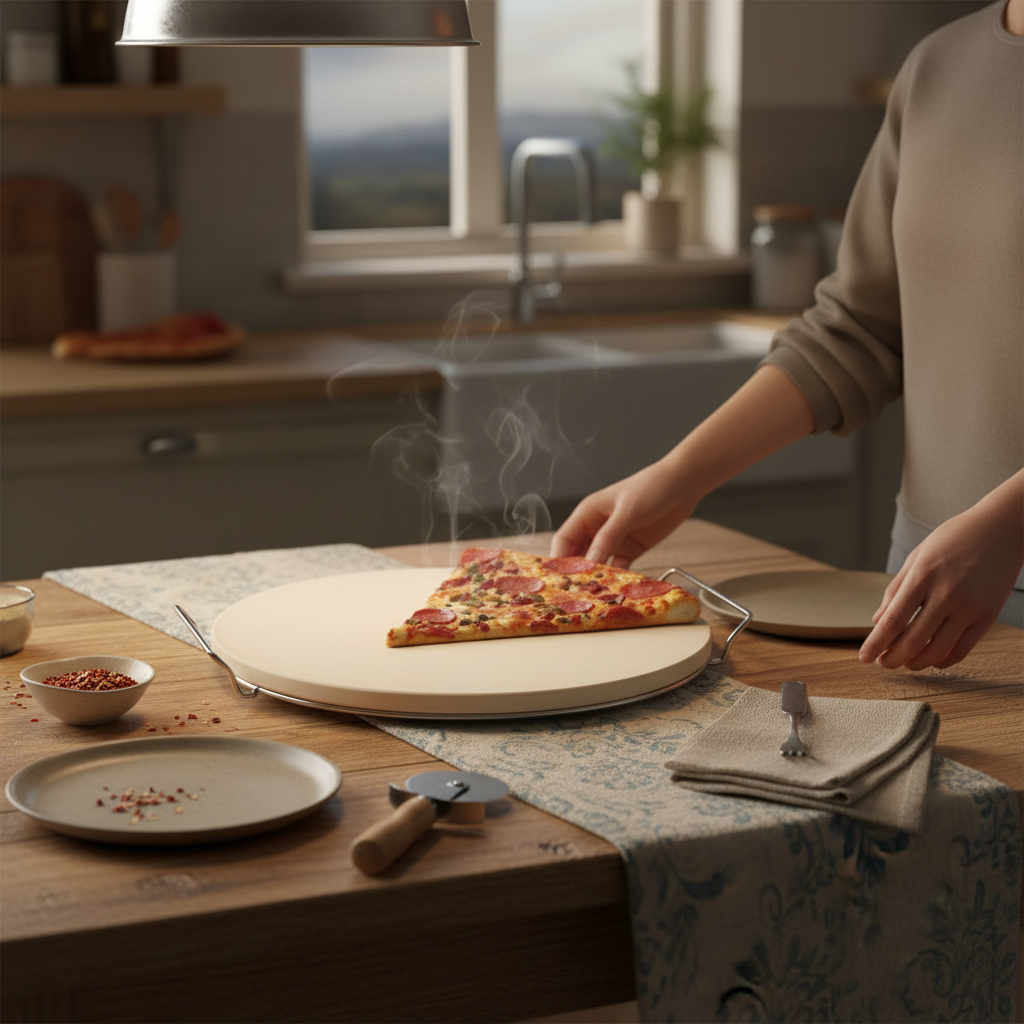 Kadra Kitchenware - Venta al por mayor Tablas de pizza - HW - Piedra Redonda para Pizza con Rejilla, 15"1