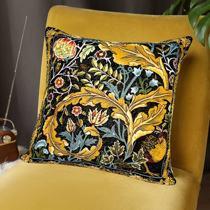 Pheasant William Morris Tapestry Pillow for wholesale by STP