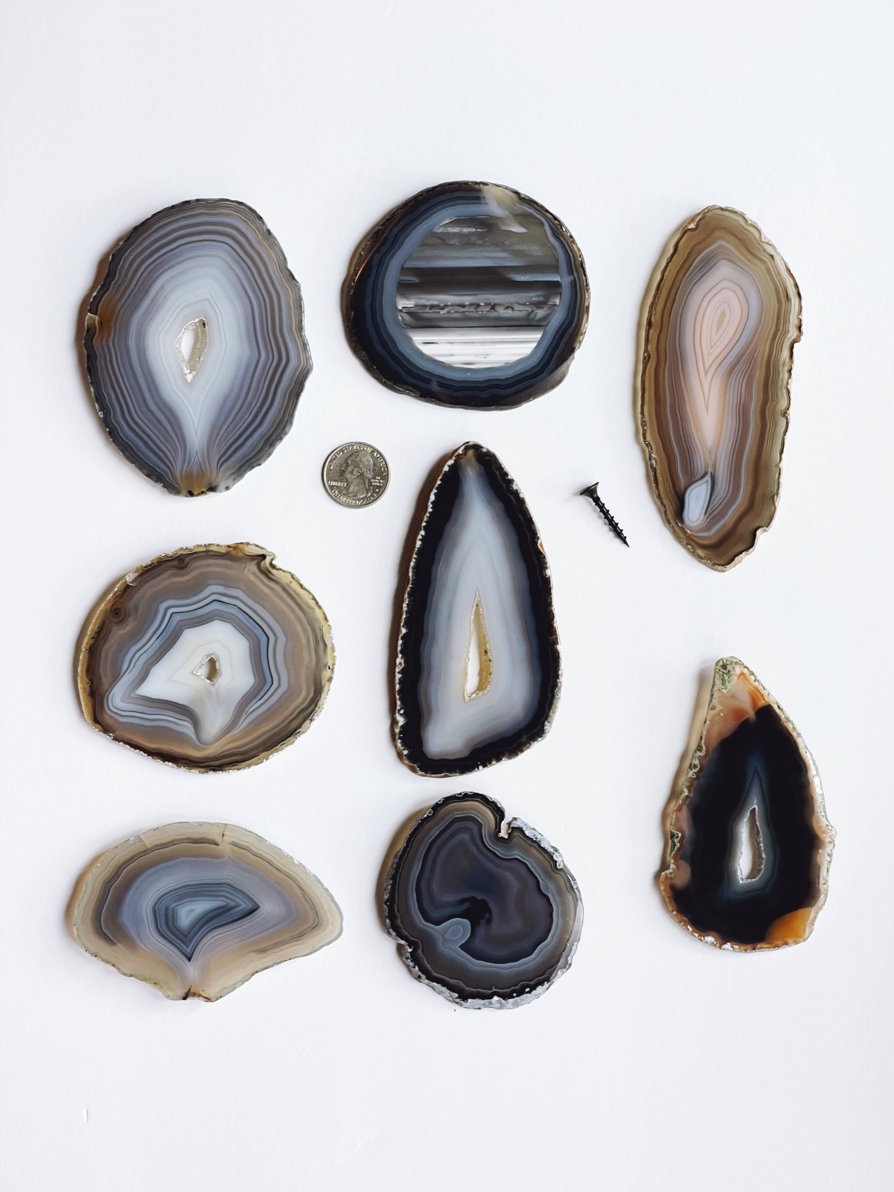 Suspend.It - Wholesale Wall Accent - Large Premium agate decor, crystal decor, screw cover4