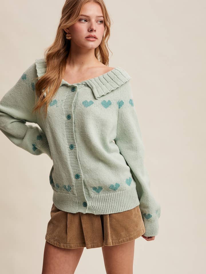 Gebreid Vest met Hartpatroon LSW0911 voor wholesale door Listicle