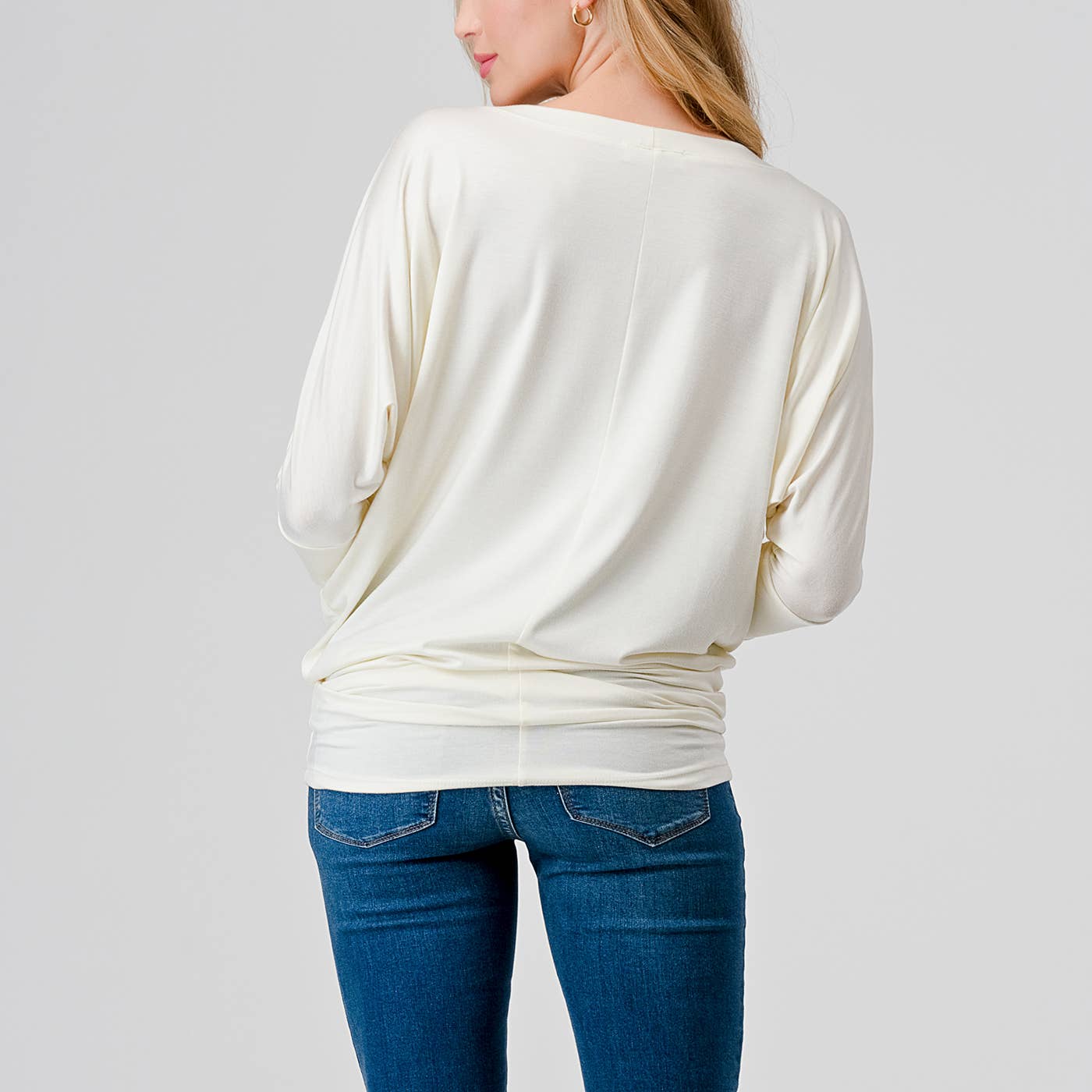 Heimious - Wholesale Knit Top - Women's - 3/4 Dolman Sleeve Round neck Modal Jersey  Top, 2503116