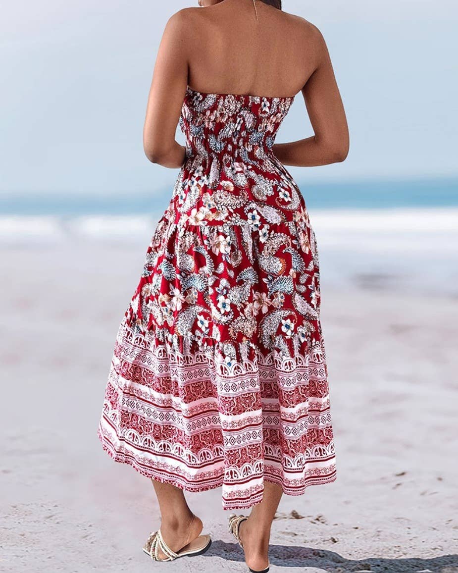 Rosa Clothing - Wholesale Skirt - Women's - Swing Style Bohemia Ethnic Floral maxi skirt23