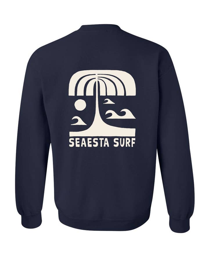 Navy Palm Crew Sweatshirt / Youth for wholesale by Seaesta Surf