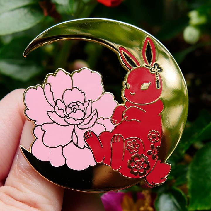 Year of the Rabbit | Lunar New Year Enamel Pin | Bunny Art for wholesale by Meg-chan Doodles