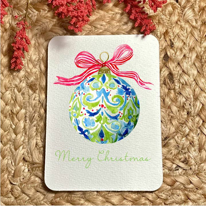 by BellaBlue - Wholesale Christmas Card - Watercolor Printed Art Ornament Handmade Christmas Postcard1