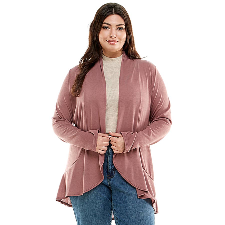 Azules Clothing – Großhandel Strickjacke – Damen – AJK-3016HCX-Plus-Damen-Strickjacke mit langen Ärmeln und Rüschen29