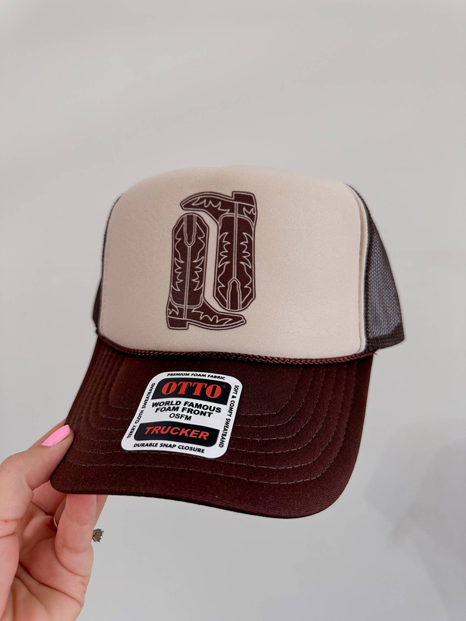 Hartland Goods - Wholesale Trucker Hat - Women's - Cowgirl Boots Trucker Hat2