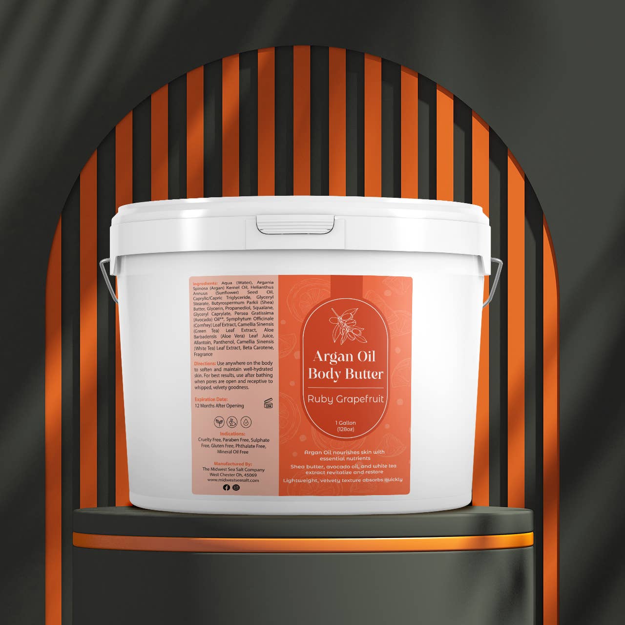 The Midwest Sea Salt Company - Wholesale Body Balm/Butter - Ruby Grapefruit Argan Oil Nourishing Body Butter - 1 Gallon3