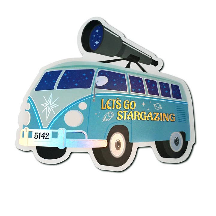 Stargazing van - Autocollant holographique mat pour la vente par Compoco