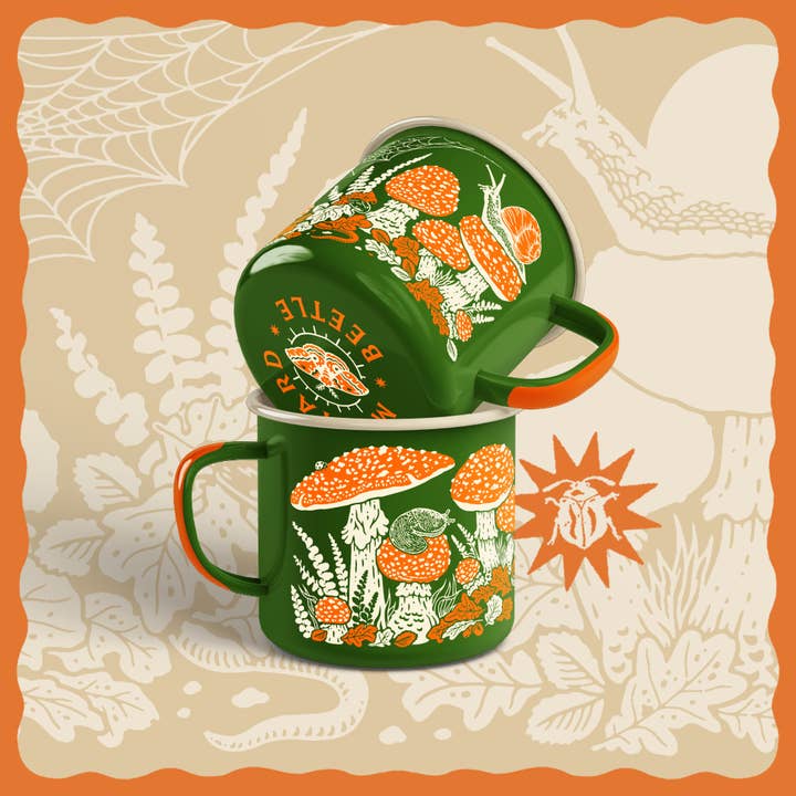 Mustard Beetle - Wholesale Coffee Mug - Enamelware Mug: Toad2