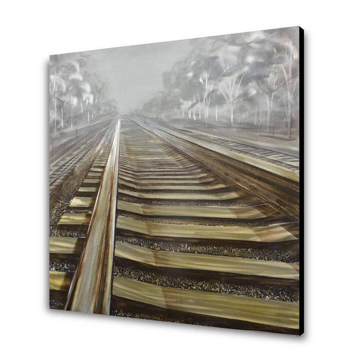 Peterson Houseware & Artwares US - Wholesale Painting/Drawing - Railway Tracks Metal Wall Art2