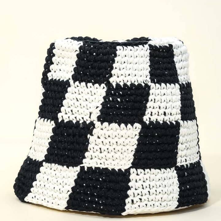 Crocket Knit Checkered Bucket Hat for wholesale by Anarchy Street