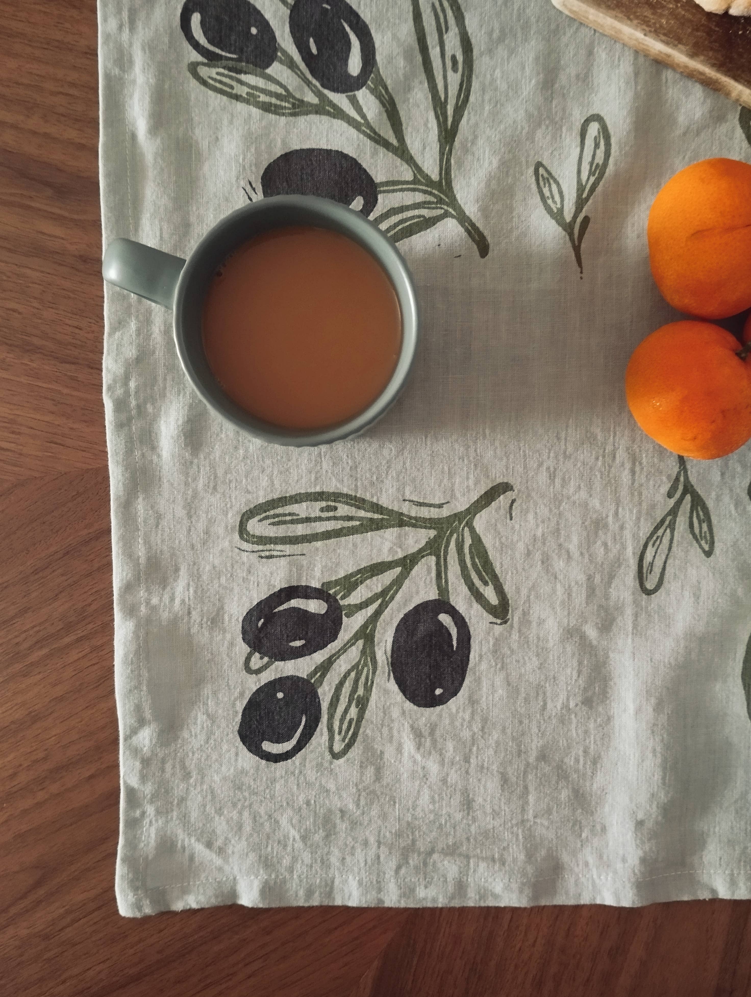 The Ink Job - Wholesale Tea Towel - Linen Tea Towel with Olive Branch Print3