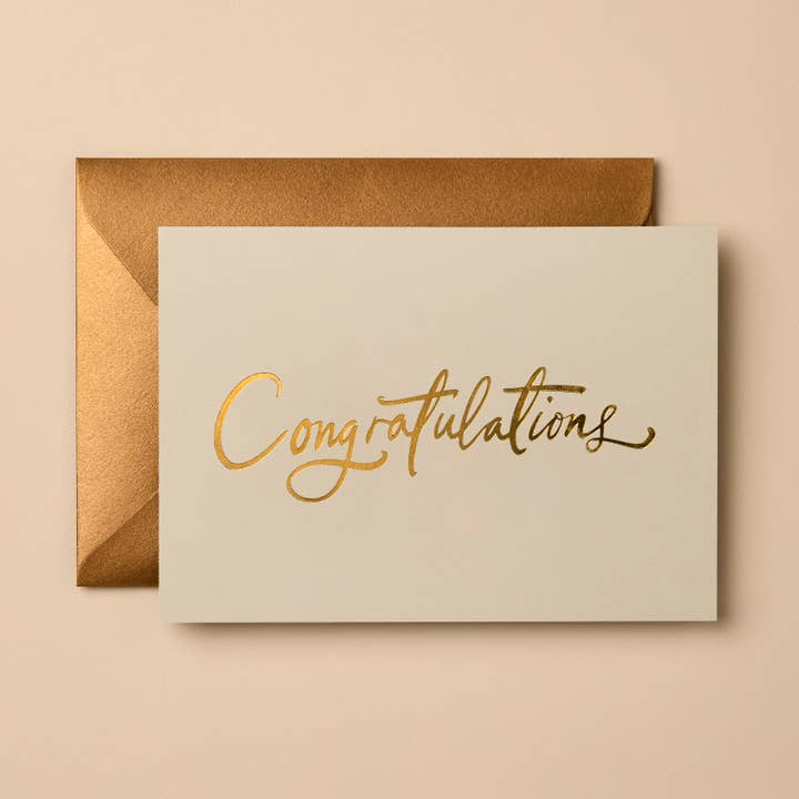 Congratulations Card | Sustainable Foil Greeting Card for wholesale by Gabrielle & Celine Greeting Cards USA