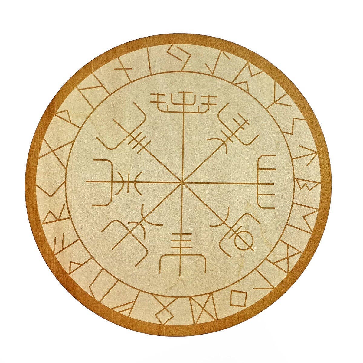 Shamans Crystal - Wholesale Crystal Grid - Crystal Grid Plates Round In Wood, 20cm Wide, Flower of Life2