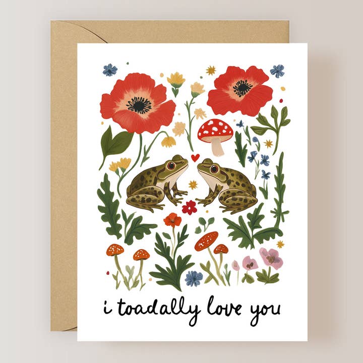 Firefly Paper Studio, LLC - Wholesale Love Card - Frog Love Card, I Toadally Love You