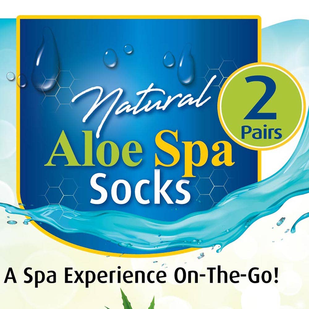 Cloudz - Wholesale Socks - Unisex - Cloudz Natural Aloe Vera Spa Socks - Assorted Blue (2 Pair)5