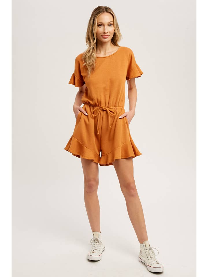Bluivy - Wholesale Romper - Women's - Ruffle Hem Romper - Side Seam Pockets