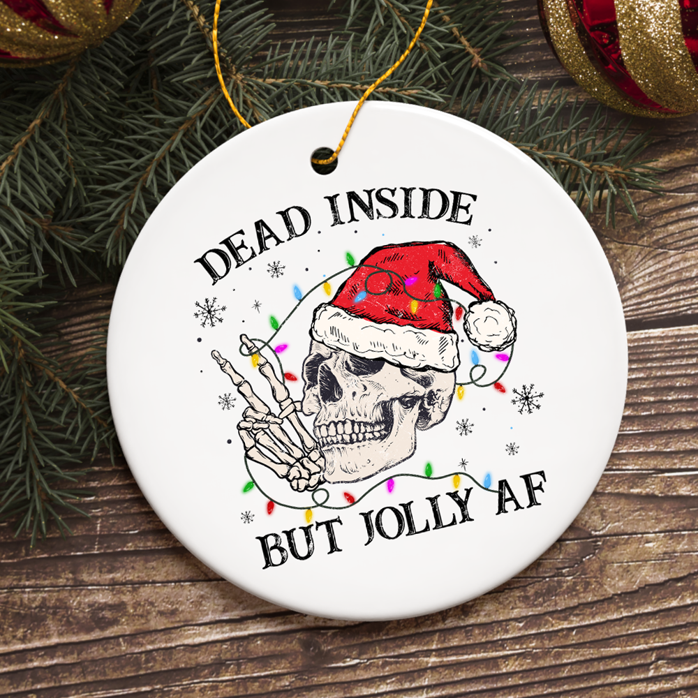 OrnamentallyYou - Wholesale Ornament - Dead Inside but Jolly AF Santa Skeleton Christmas Ornament1