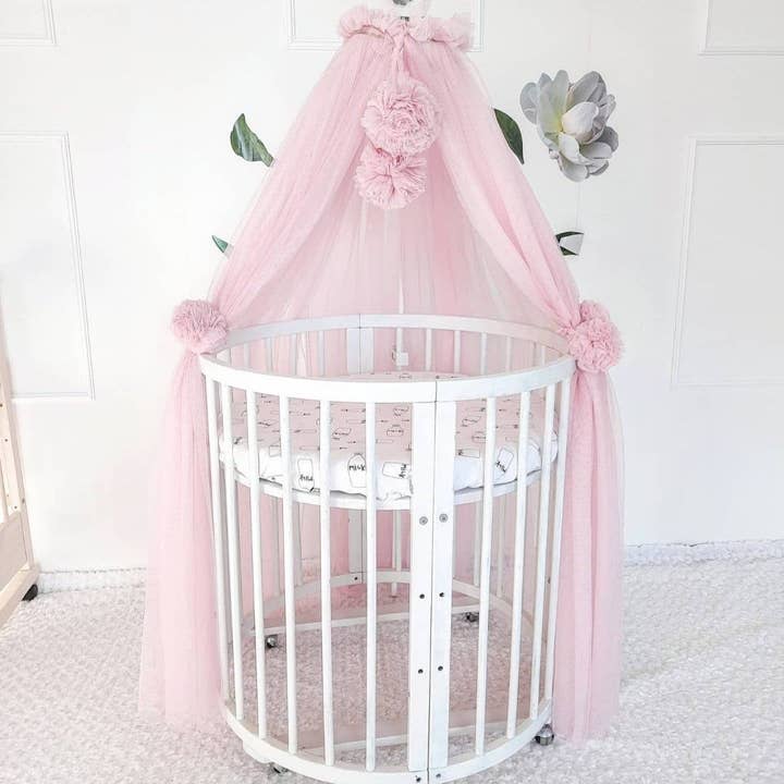 Allbright Kids – wholesale Sänghimmel - Barn och baby – Canopy Bed tulle för barnkammare/Barn hängande tält för sovrum/Princess playhouse/Pom Pom canopy